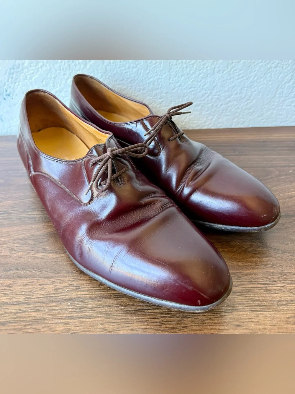 Stetson Burgundy Leather Derby Shoes